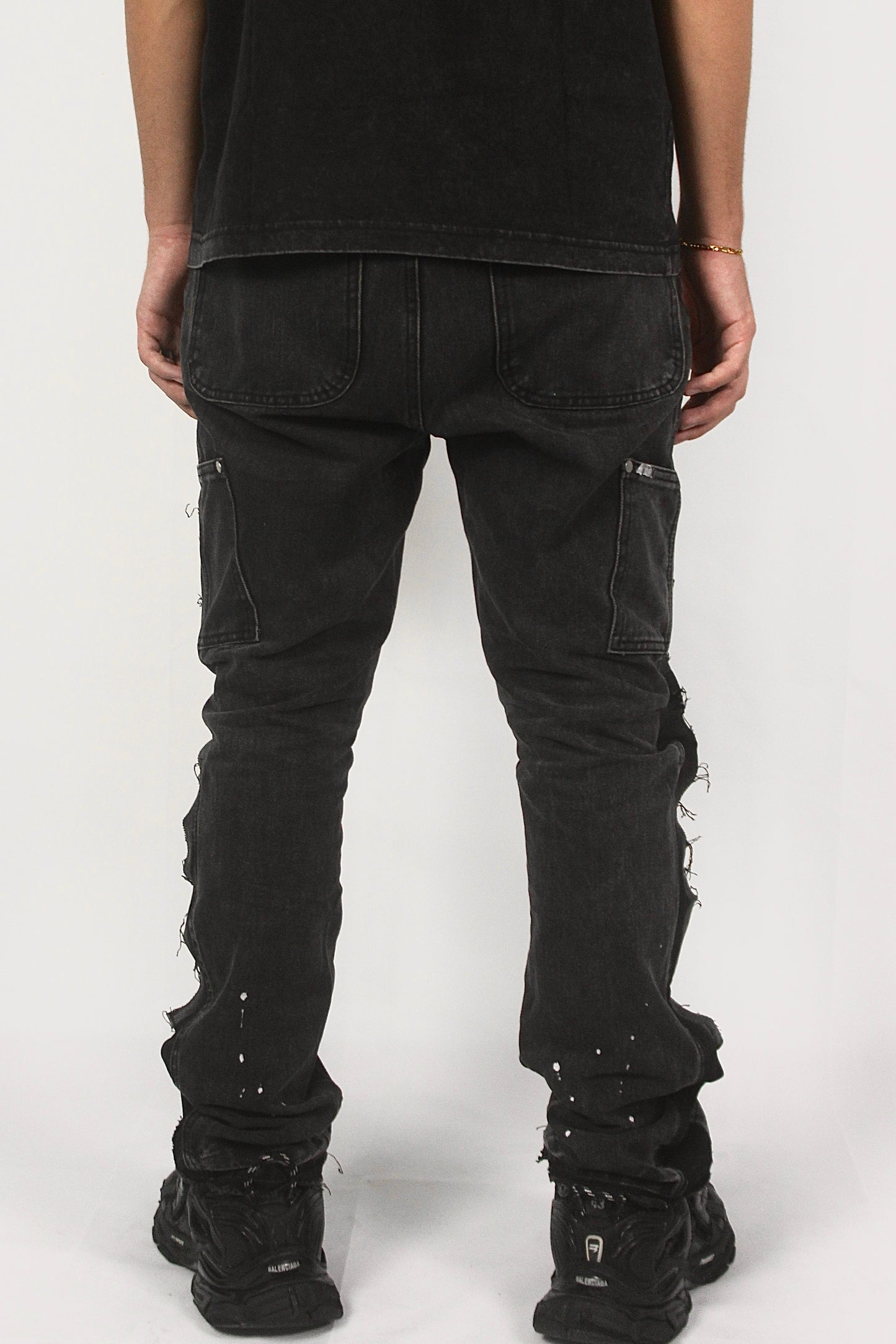 FLARED DENIM - BLACK