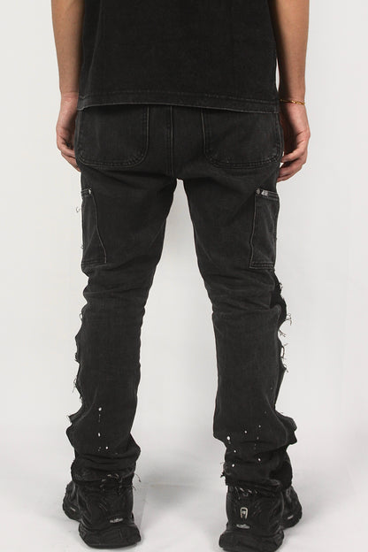 FLARED DENIM - BLACK