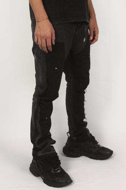 FLARED DENIM - BLACK