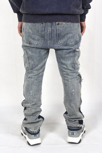 FLARED DENIM - BLUE