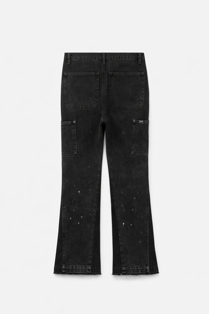 FLARED DENIM - BLACK