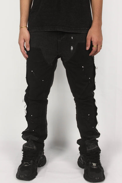 FLARED DENIM - BLACK